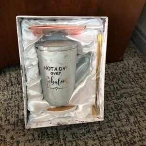 “Not A Day Over Fabulous” Mug, Coaster & Spoon Set